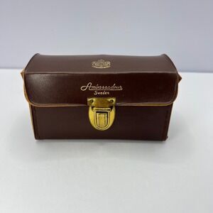 Abu Garcia Ambassadeur Brown Leather Reel Case with Parts Vintage Fishing Tackle